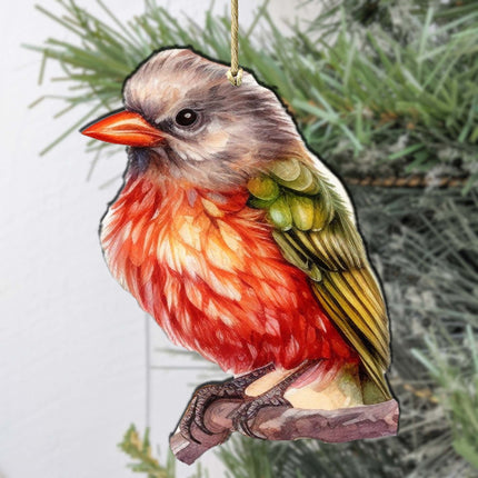 Enchanted Forest Bird Wooden Ornaments by G.Debrekht - Wildlife Holiday Decor - 8710005-3-1