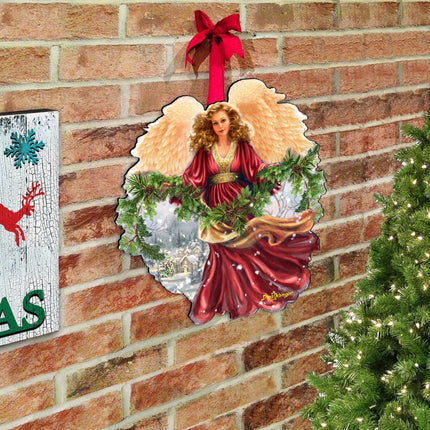 Snowfall Angel Holiday Door Decor by D. Gelsinger - Christmas Decor - 8461068H-DG-1