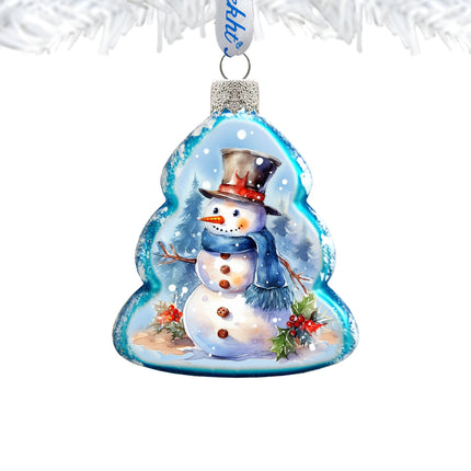 Cheerful Snowman Mercury Glass Ornaments by G. Debrekht - Christmas Santa Snowman Decor - 776022-2