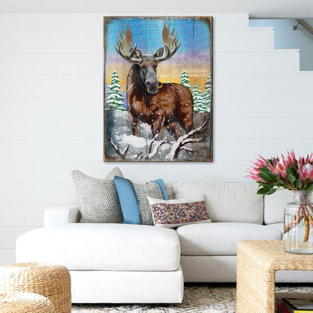 Moose Art Wooden Wall Art by Nature Wonders - Nature Wildlife Decor  - 95216B-0
