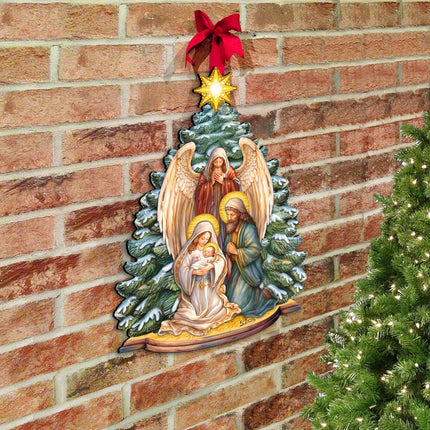 Holy Family Nativity Holiday Door Decor  by G. Debrekht - Christmas Decor - 8611042H-2