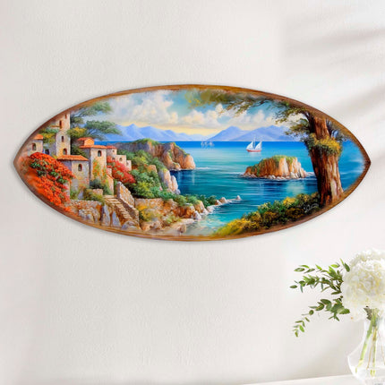Coastal View Surfboard Coastal Wall Art by G. DeBrekht - Coastal Holiday Decor - 8490131HS-2