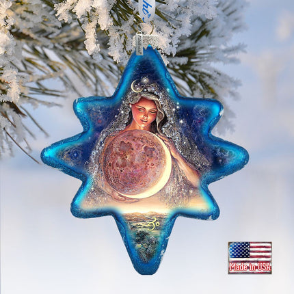 Moon Goddess Glass Ornament by Josephine Wall - Christmas Decor - 755-406-JW-1