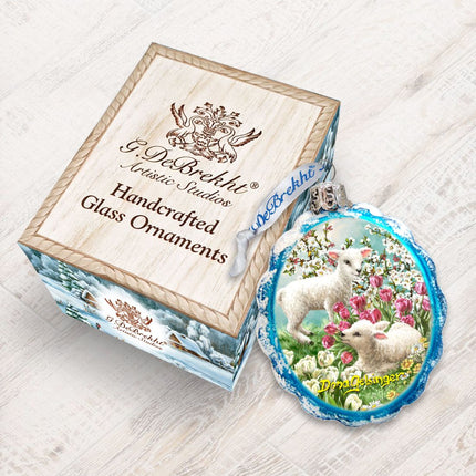 Easter Lambs Mercury Glass Ornament by D. Gelsinger - Easter Spring Decor - 778112-DG-2