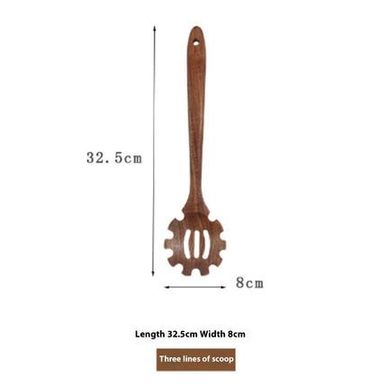 Teak Natural Thai Wood Tableware Spoon Ladle Turner Kitchen Tool Set-24