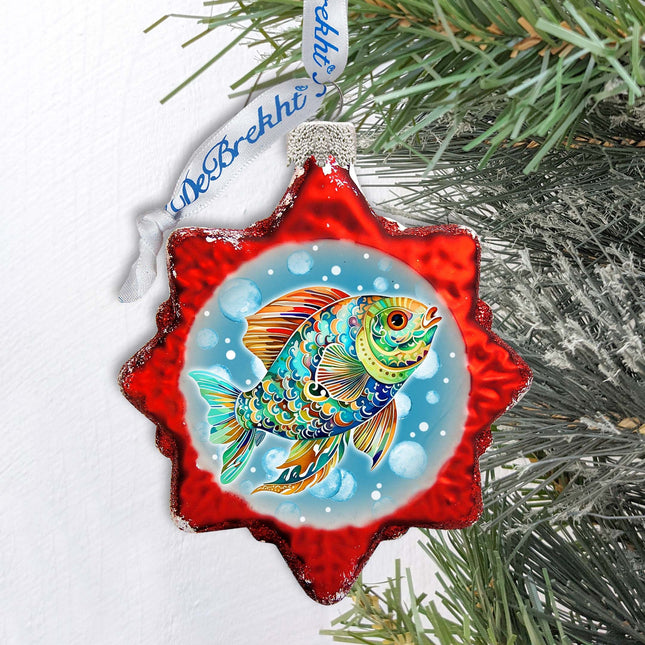 Coastal Decorations - Colorful Fish Keepsake Glass Ornaments by G. Debrekht - Christmas Decor - 777409-0