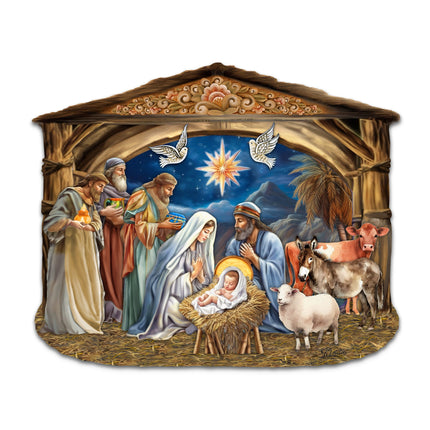The Birth of Jesus Nativity Scene Holiday Door Decor by G. Debrekht - Nativity Holiday Decor - 8652761H-4