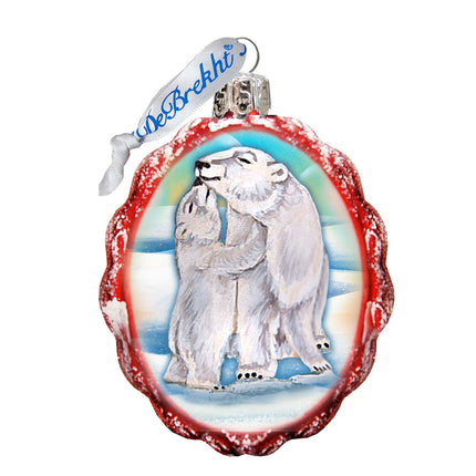 Santa Polar Bear Cubs Mercury Glass Ornament by G. DeBrekht - Wildlife Holiday Decor - 771020-4