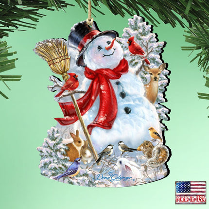 Old Worlds Snowman  Wooden Ornaments by Gelsinger - Christmas Santa Snowman Decor - 8161026-1624-1