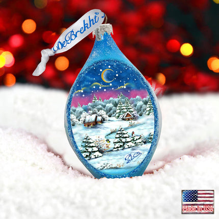 Christmas Night Glass Ornament by G. DeBrekht - 757-081-1