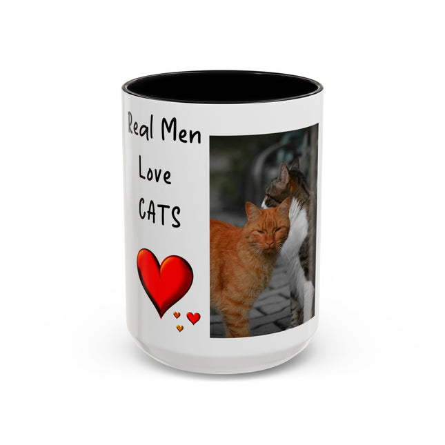 Real Men Love Cats Accent Mug – 15oz Ceramic Gift