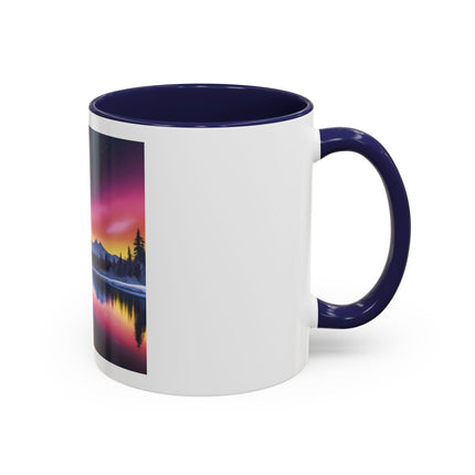 Aurora Lake Accent Coffee Mug — Northern Lights Landscape 11/15oz