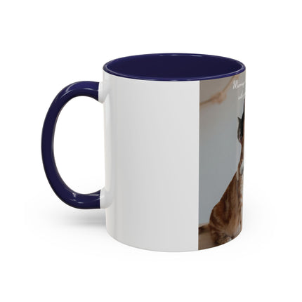 Cat Lovers Accent Mug – 11oz Ceramic Cup with Sleepover Quote