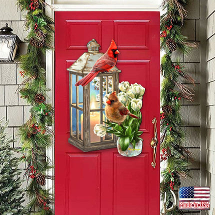 Lantern Cardinals Holiday Door Decor by D. Gelsinger - Christmas Decor - 8461057H-DG-2