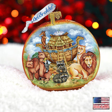 Noah's Ark Ball Glass Ornament by G. DeBrekht - Nativity Holiday Décor - 73521-3