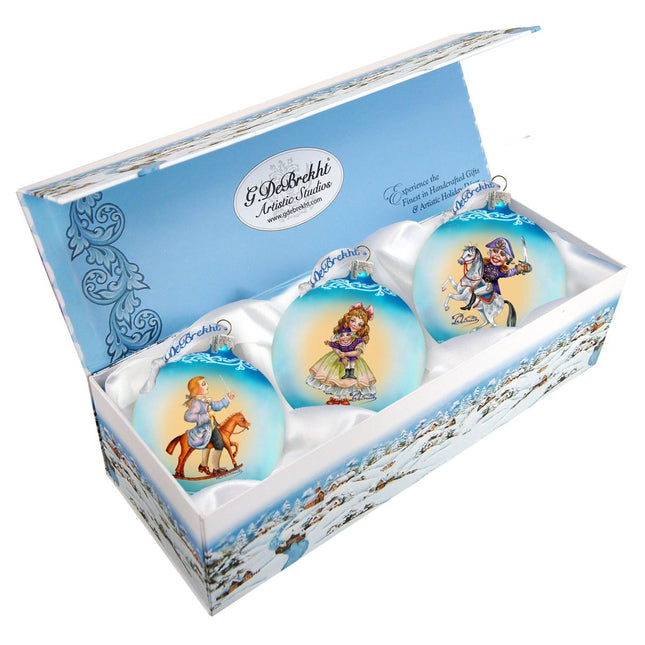 Nutcracker Ballet Glass Ornament Set of 3 by G. DeBrekht - Christmas Decor - 73740-S3-0