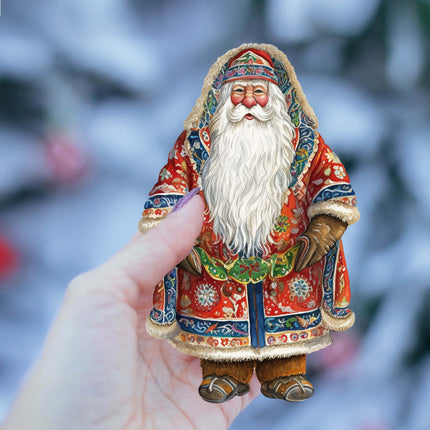 Santas Around the World - Alaskan Inspired Santa - Wooden Ornaments Set of 3 by G. DeBrekht Christmas Santa Snowman Decor - 8091314S3-3