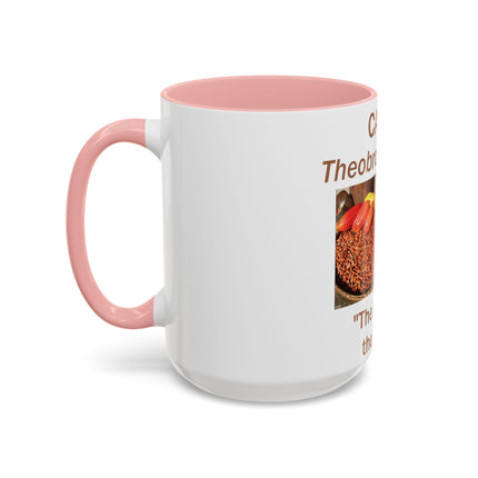 Cacao Accent Mug – “Food of the Gods”, 15oz Ceramic