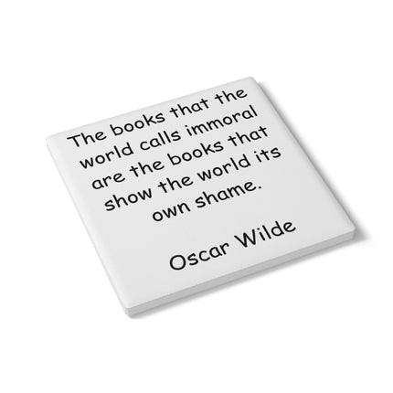 Inspirational Quote Ceramic Coaster – Oscar Wilde Literary Design