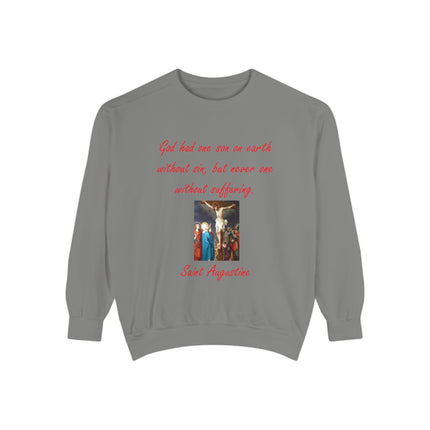 Saint Augustine Sweatshirt – Unisex Garment-Dyed Layer of Faith