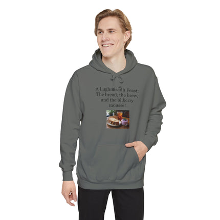 Lughnasadh Feast Hoodie — “A Lughnasadh Feast: The bread, the brew, and the bilberry mousse!”