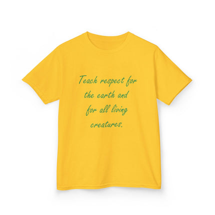 Kids Eco-Friendly Cotton Tee - 'Teach Respect for the Earth'