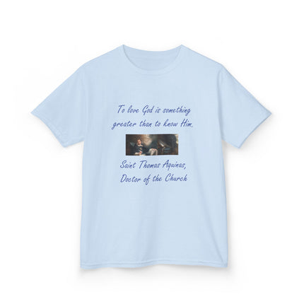 Kids Faith Tee – Saint Thomas Aquinas Quote – Heavy Cotton