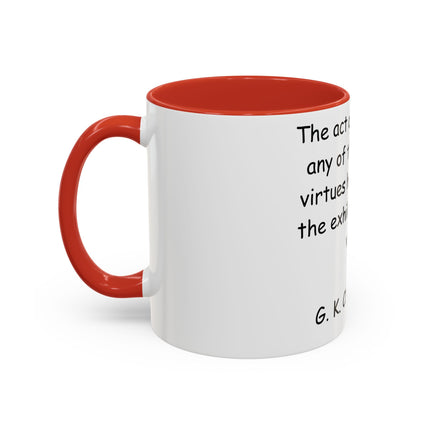 Defend Virtue Mug – 11oz Accent Ceramic | G.K. Chesterton Quote