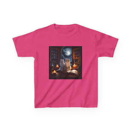 Mystical Cats Kids Tee – Heavy Cotton – Whimsical Animal Design
