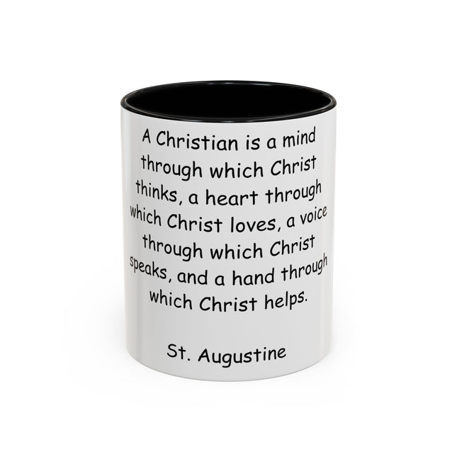 Inspirational St. Augustine Coffee Mug - Colored Accent - Perfect Gift for Christians - 11oz