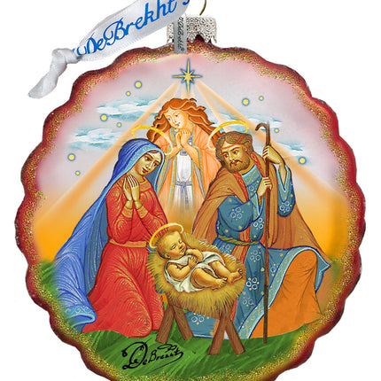 Miracle Nativity Flower Glass Ornament by G. DeBrekht - Nativity Holiday Decor - 759-035-0