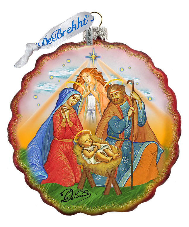 Miracle Nativity Flower Glass Ornament by G. DeBrekht - Nativity Holiday Decor - 759-035-0