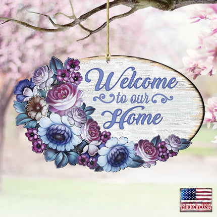 Welcome to Our Home Wreath Easter Wall Decor by G. DeBrekht - Easter Spring Decor - 8185311-1