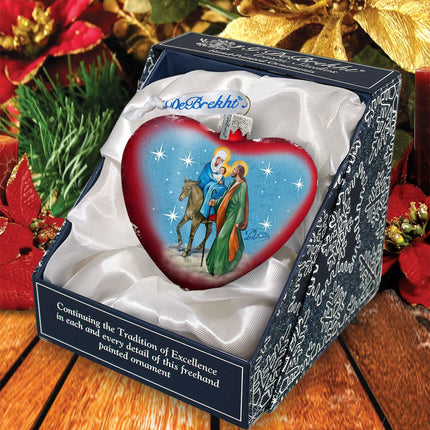 Nativity Heart Glass Ornament by G. DeBrekht - Nativity Holiday Decor - 73511-3