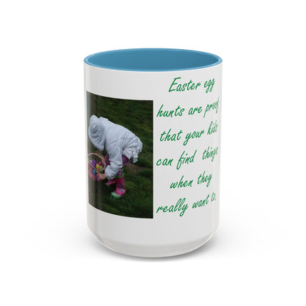15oz Accent Mug – Easter Egg Hunt Quote for Spring Laughs