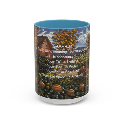 Samhain Accent Mug – 15oz Ceramic Cup with Pumpkin Spice Wit