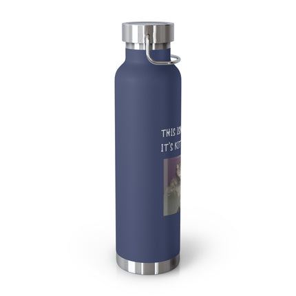 22oz Insulated Water Bottle — "This Isn't Cat Hair, It's Kitty Glitter" Cute Cat Photo