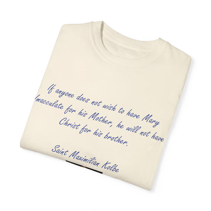 Saint Kolbe Marian Tee – Unisex Garment-Dyed Shirt on Faith & Family