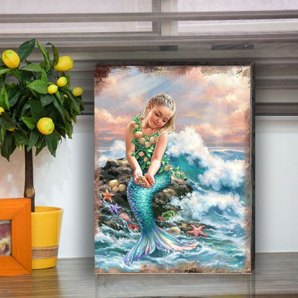 Princess of The Sea Wooden Coastal Wall Art by D. Gelsinger - Coastal Holiday Decor - 95652B-1611-3