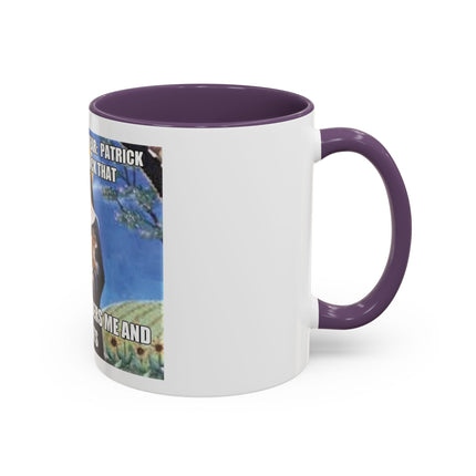 Saint with Cats Coffee Mug – "No One Remembers Me and My Cats" Accent Mug