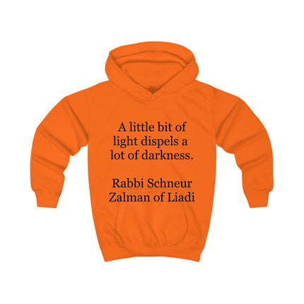 Kids Hoodie - "A little bit of light dispels a lot of darkness" Inspirational Quote Hoodie