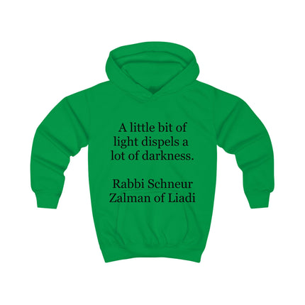 Kids Hoodie - "A little bit of light dispels a lot of darkness" Inspirational Quote Hoodie