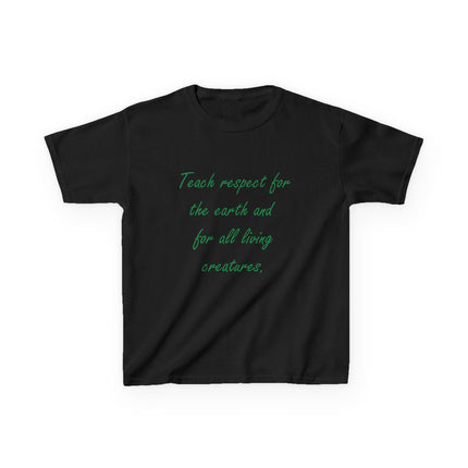 Kids Eco-Friendly Cotton Tee - 'Teach Respect for the Earth'