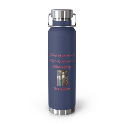 Saint Augustine Inspirational Vacuum Insulated Bottle - 22oz Travel Mug with Quote