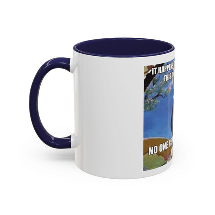 Saint with Cats Coffee Mug – "No One Remembers Me and My Cats" Accent Mug