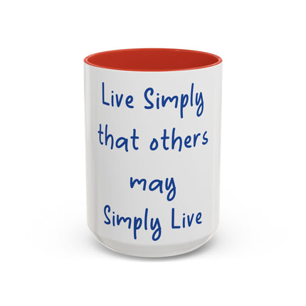 Live Simply Accent Mug – 15oz Ceramic Cup for Mindful Living