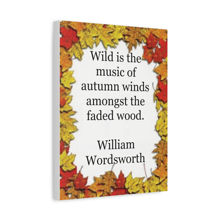 Autumn Leaves Quote Canvas — William Wordsworth Fall Wall Art