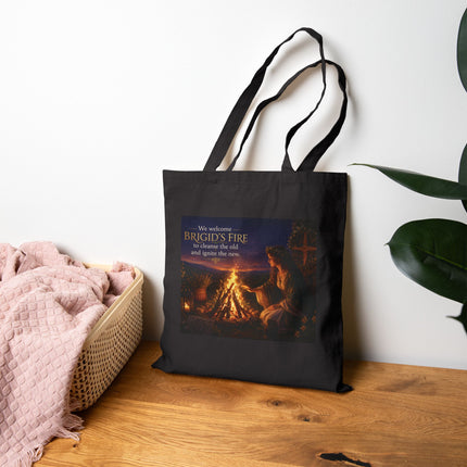 Imbolc Brigid Fire Tote — Cotton Canvas Bonfire Cleansing Bag