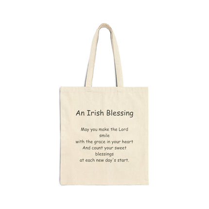 An Irish Blessing Tote Bag — Canvas Scripture Blessing Grocery Tote