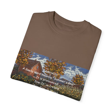 Samhain Tee – Unisex Garment-Dyed Shirt with Pumpkin Spice Wit